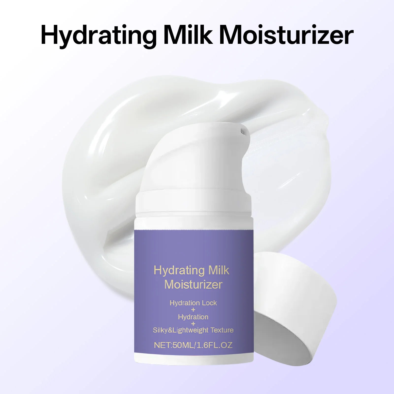 Hydrating Milk Moisturizer 50ml Deep Moisture Cream Shea Butter & Glycerin Repair Barrier Fade Fine Line Non-Greasy for All Skin