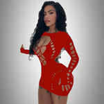 Sexi Women Fishnet Night Dress Hot Bodycon Clubwear Vestido Sexy Catsuit Erotic Transparent Midi Dresses mujer  Plus Size