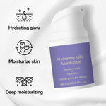 Hydrating Milk Moisturizer 50ml Deep Moisture Cream Shea Butter & Glycerin Repair Barrier Fade Fine Line Non-Greasy for All Skin