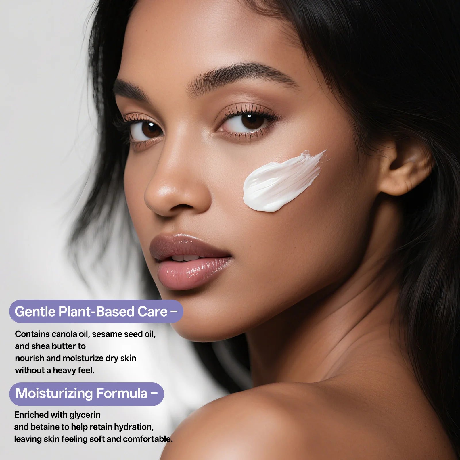 Hydrating Milk Moisturizer 50ml Deep Moisture Cream Shea Butter & Glycerin Repair Barrier Fade Fine Line Non-Greasy for All Skin